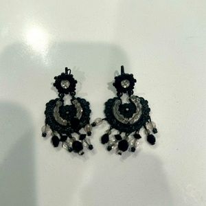 Black costume earrings for pierced ears